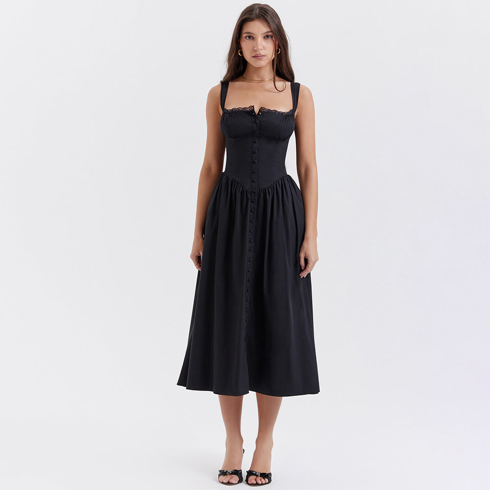 Summer Floral Sleeveless Dress for Women in Vacation Style