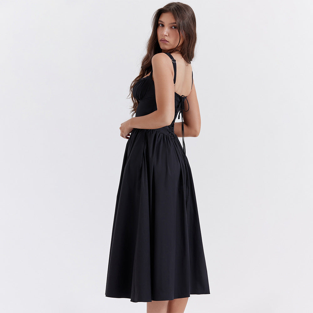 Summer Floral Sleeveless Dress for Women in Vacation Style